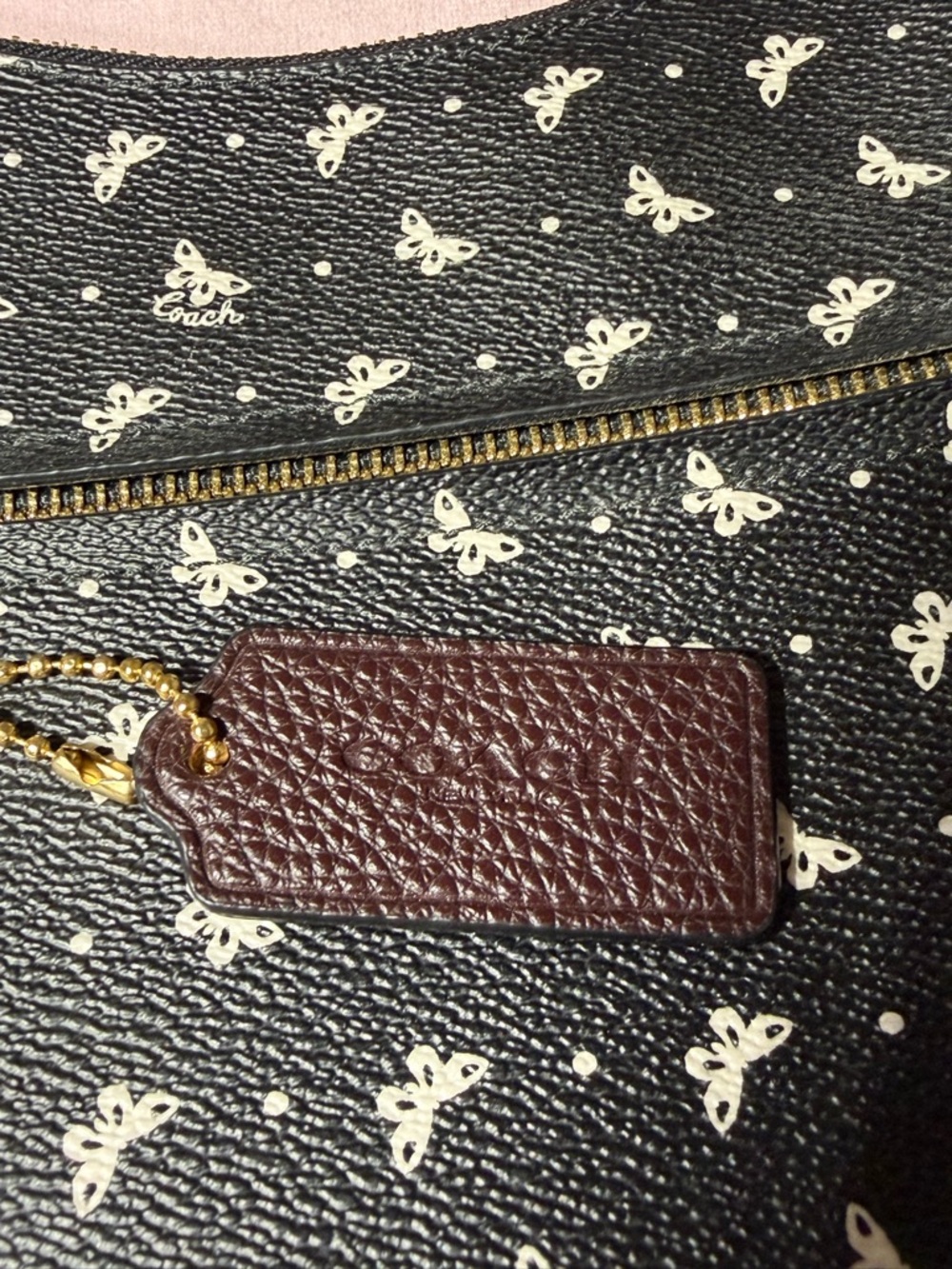 Coach Black Crossbody with Ivory Butterfly Print - Picture 9 of 14